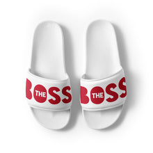 Load image into Gallery viewer, The Boss Men’s slides | White and Red