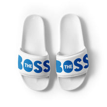 Load image into Gallery viewer, The Boss Men’s slides | White and Blue