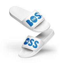 Load image into Gallery viewer, The Boss Men’s slides | White and Blue