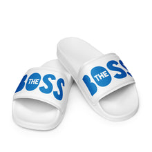 Load image into Gallery viewer, The Boss Men’s slides | White and Blue