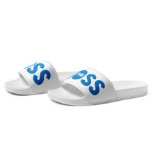 Load image into Gallery viewer, The Boss Men’s slides | White and Blue