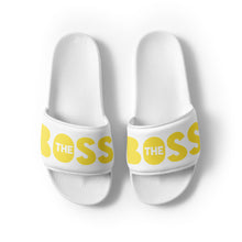 Load image into Gallery viewer, The Boss Women's slides | White and Yellow