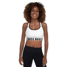 Load image into Gallery viewer, The Boss Padded Sports Bra | White and Black