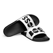 Load image into Gallery viewer, The Boss Men’s slides | Black and White