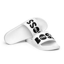 Load image into Gallery viewer, The Boss Men’s slides | Black and White