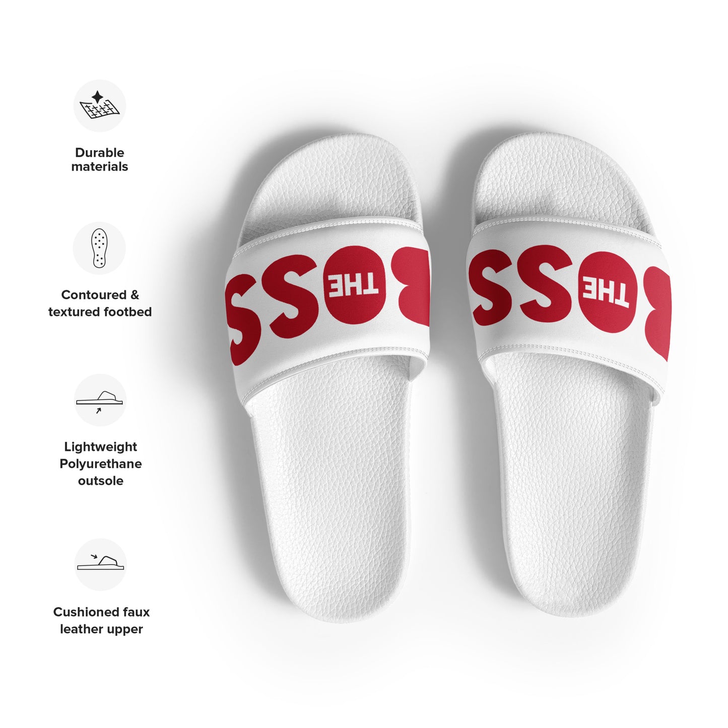 The Boss Men’s slides | White and Red