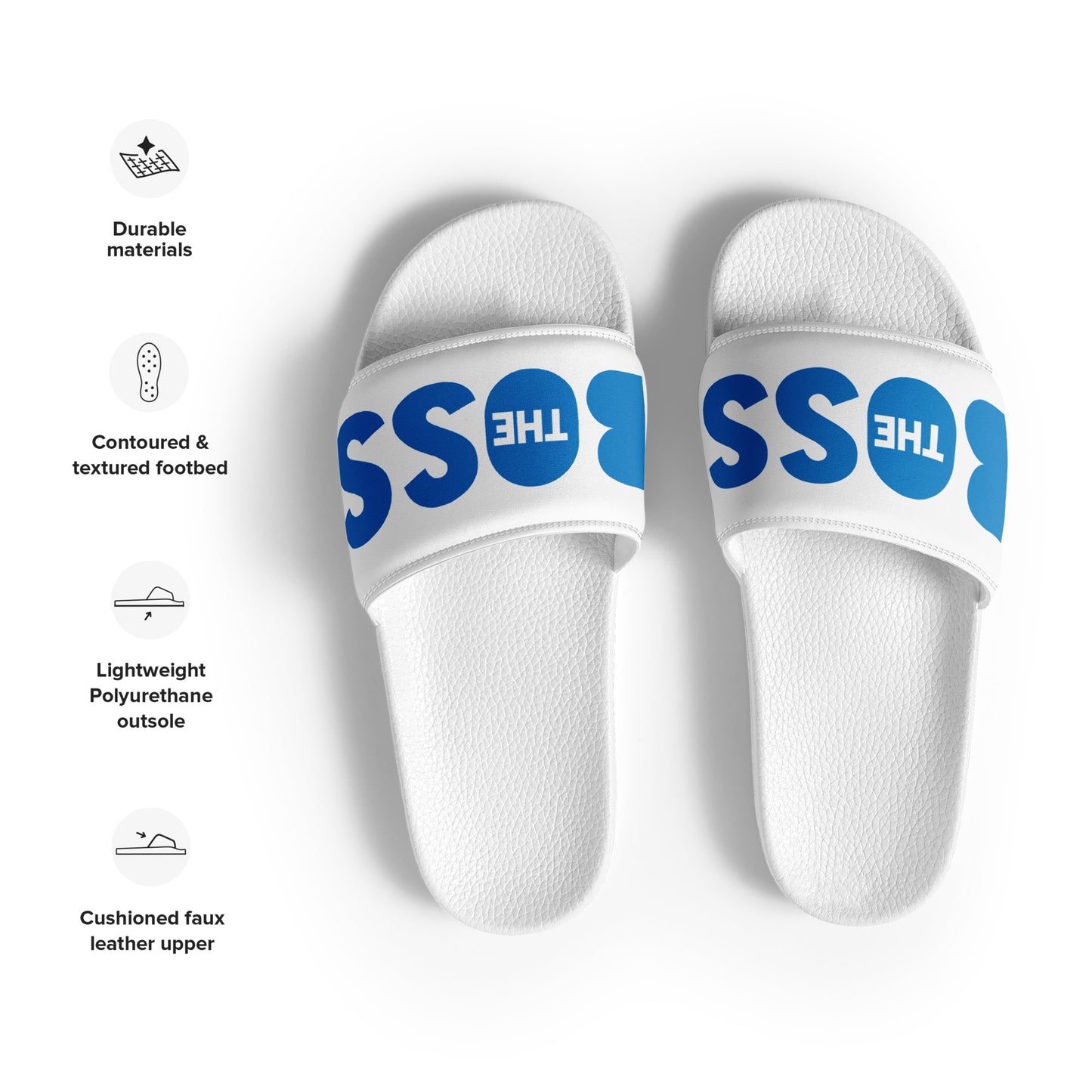 The Boss Men’s slides | White and Blue