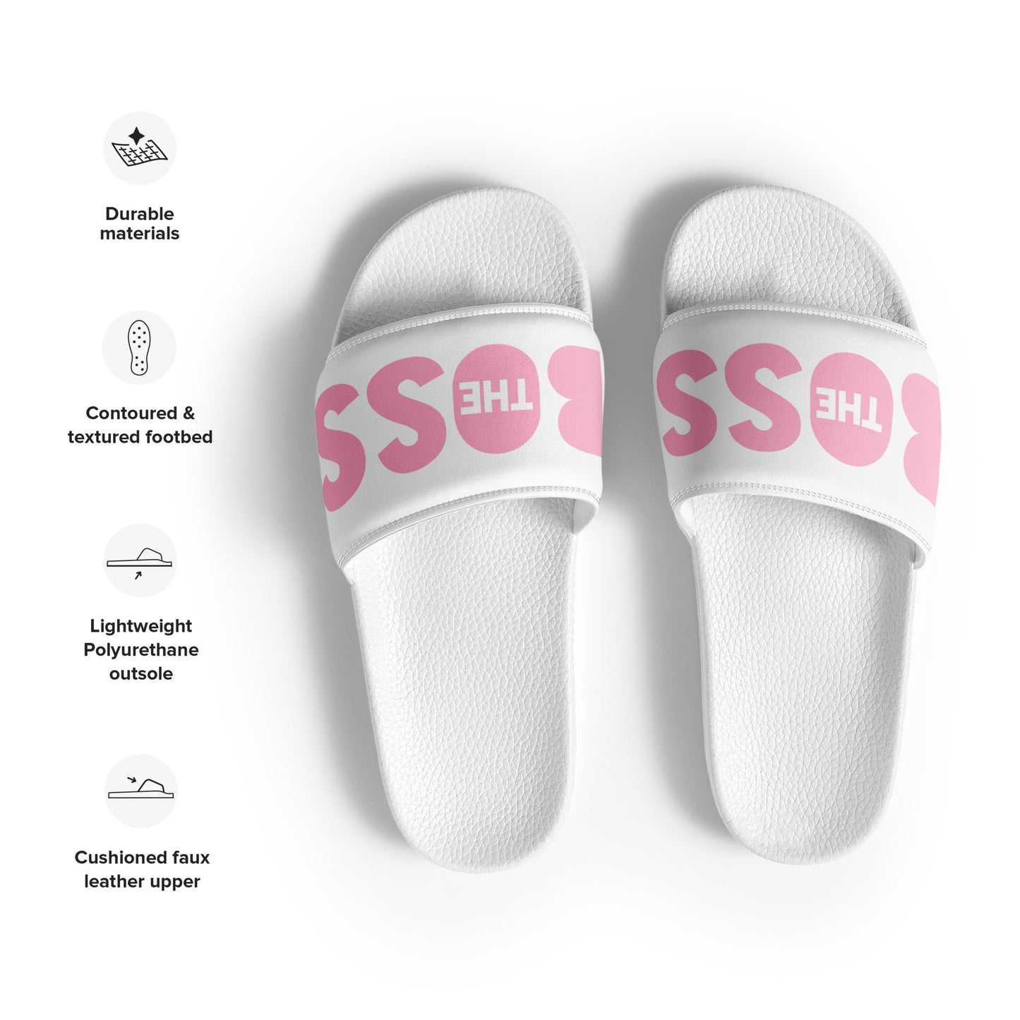Women's slides | White and Pink