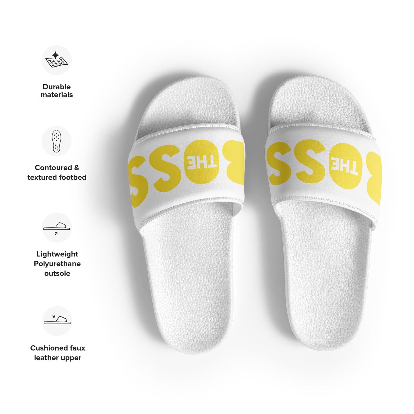 The Boss Women's slides | White and Yellow